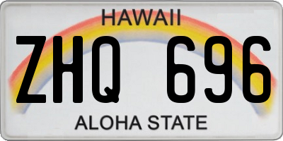 HI license plate ZHQ696