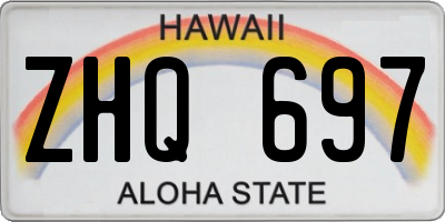 HI license plate ZHQ697