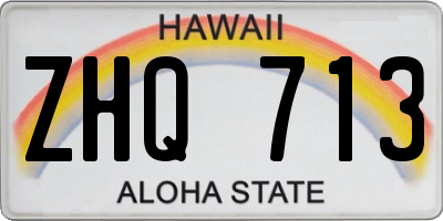 HI license plate ZHQ713