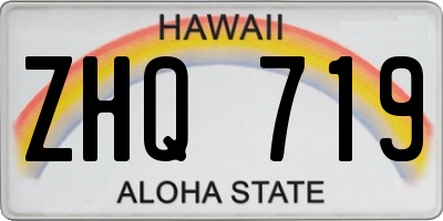 HI license plate ZHQ719