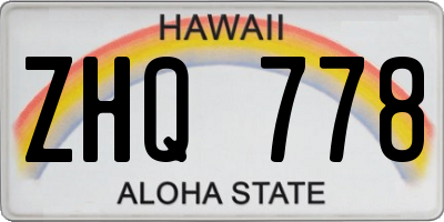 HI license plate ZHQ778