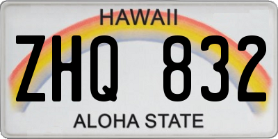 HI license plate ZHQ832