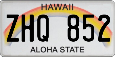 HI license plate ZHQ852