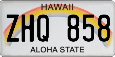 HI license plate ZHQ858