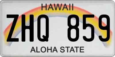 HI license plate ZHQ859