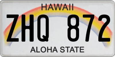 HI license plate ZHQ872