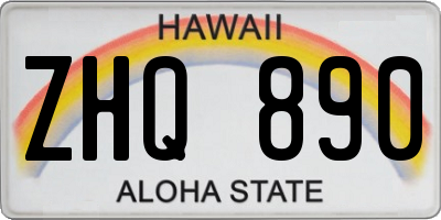 HI license plate ZHQ890