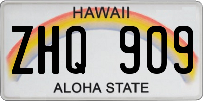 HI license plate ZHQ909