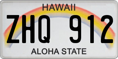 HI license plate ZHQ912