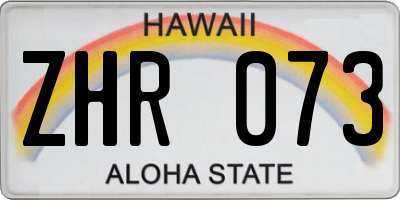 HI license plate ZHR073