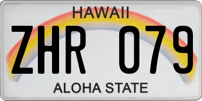 HI license plate ZHR079
