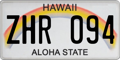 HI license plate ZHR094