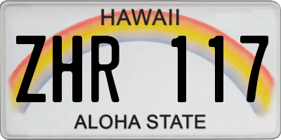 HI license plate ZHR117