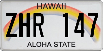 HI license plate ZHR147