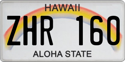 HI license plate ZHR160