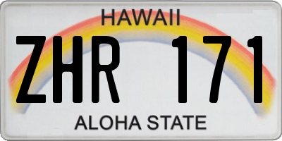 HI license plate ZHR171