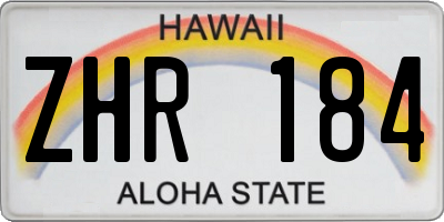 HI license plate ZHR184
