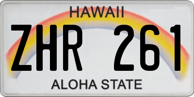 HI license plate ZHR261