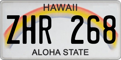 HI license plate ZHR268