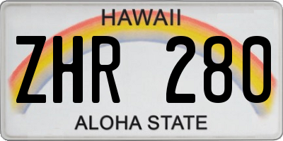 HI license plate ZHR280