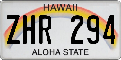 HI license plate ZHR294