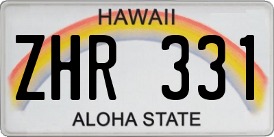 HI license plate ZHR331