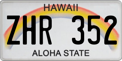 HI license plate ZHR352