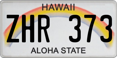 HI license plate ZHR373