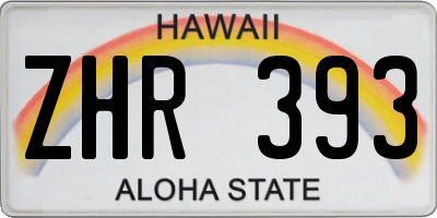HI license plate ZHR393