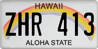 HI license plate ZHR413
