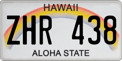 HI license plate ZHR438