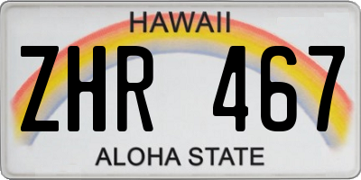 HI license plate ZHR467