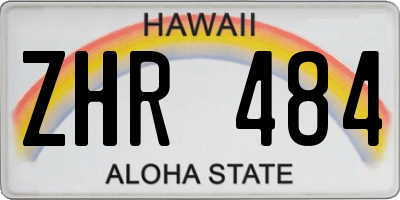HI license plate ZHR484