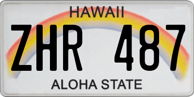 HI license plate ZHR487