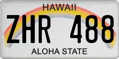 HI license plate ZHR488