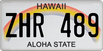 HI license plate ZHR489