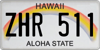 HI license plate ZHR511