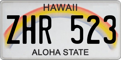 HI license plate ZHR523