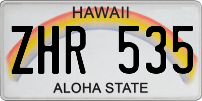 HI license plate ZHR535