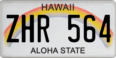 HI license plate ZHR564