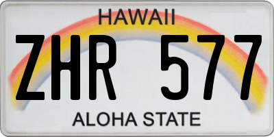HI license plate ZHR577