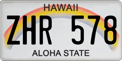 HI license plate ZHR578