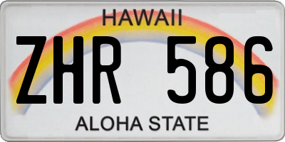 HI license plate ZHR586