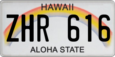 HI license plate ZHR616