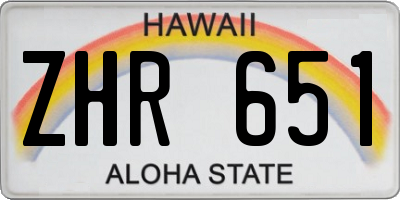 HI license plate ZHR651