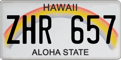 HI license plate ZHR657