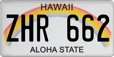 HI license plate ZHR662