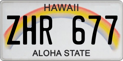 HI license plate ZHR677