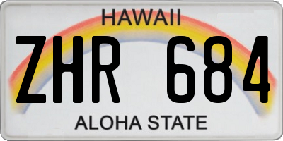HI license plate ZHR684