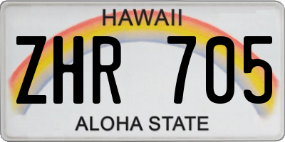 HI license plate ZHR705